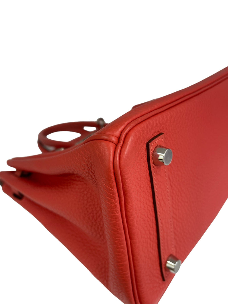 Hermes Birkin 30 Rouge Casaque Epsom Palladium Hardware #D