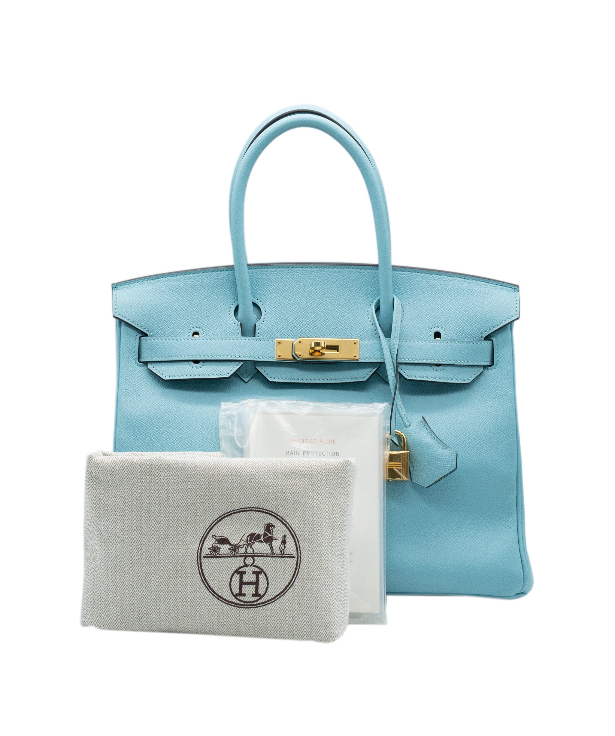 Hermès Hermes Birkin 30 Blue Atoll Epsom GHW #T SKL1448