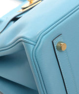 Hermès Hermes Birkin 30 Blue du Nord Epsom Ghw #D SKL1203