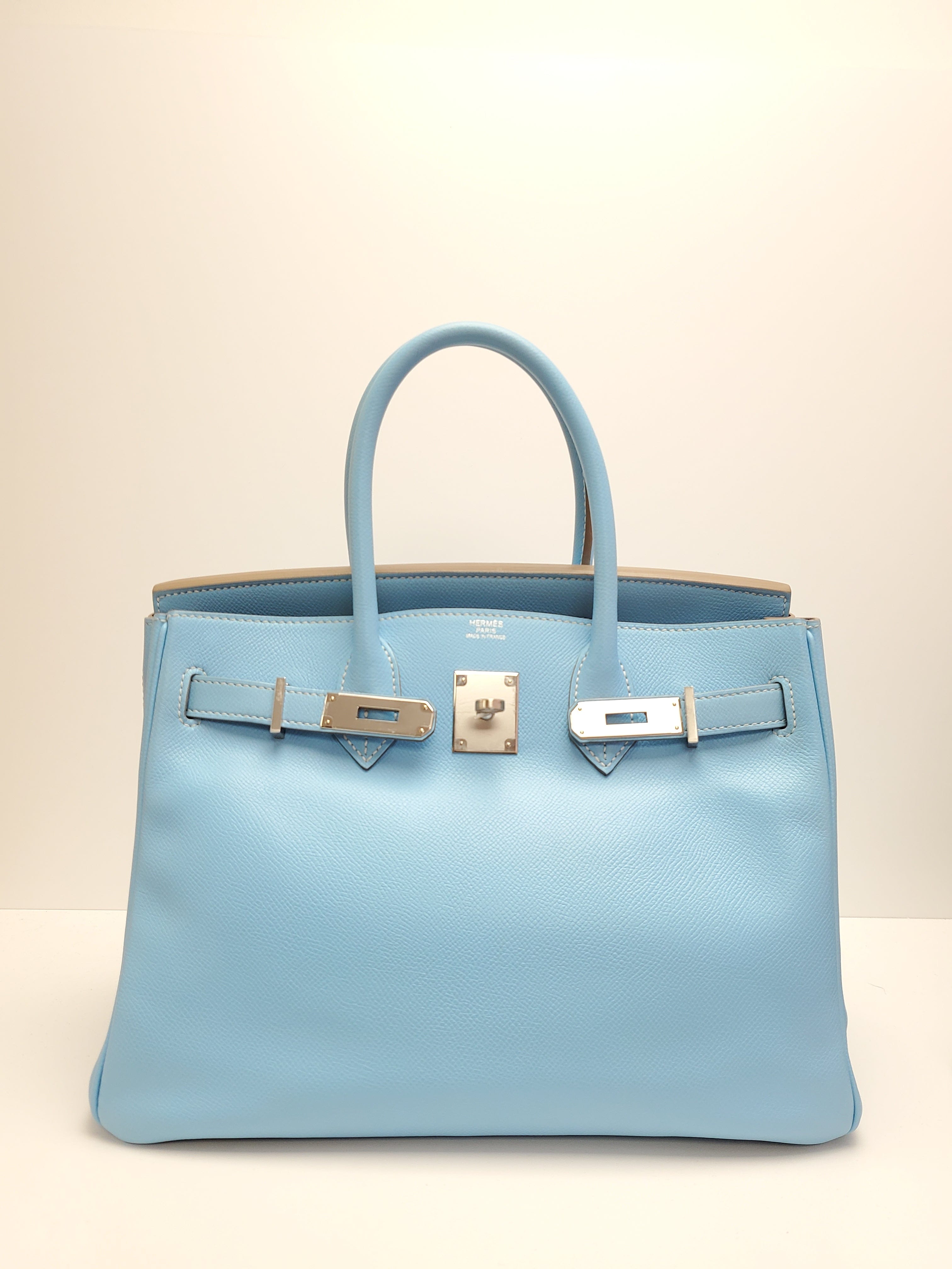 Hermès Hermes Birkin 30 Candy Blue Celeste / Mykonos Epsom PHW #O SKL1234