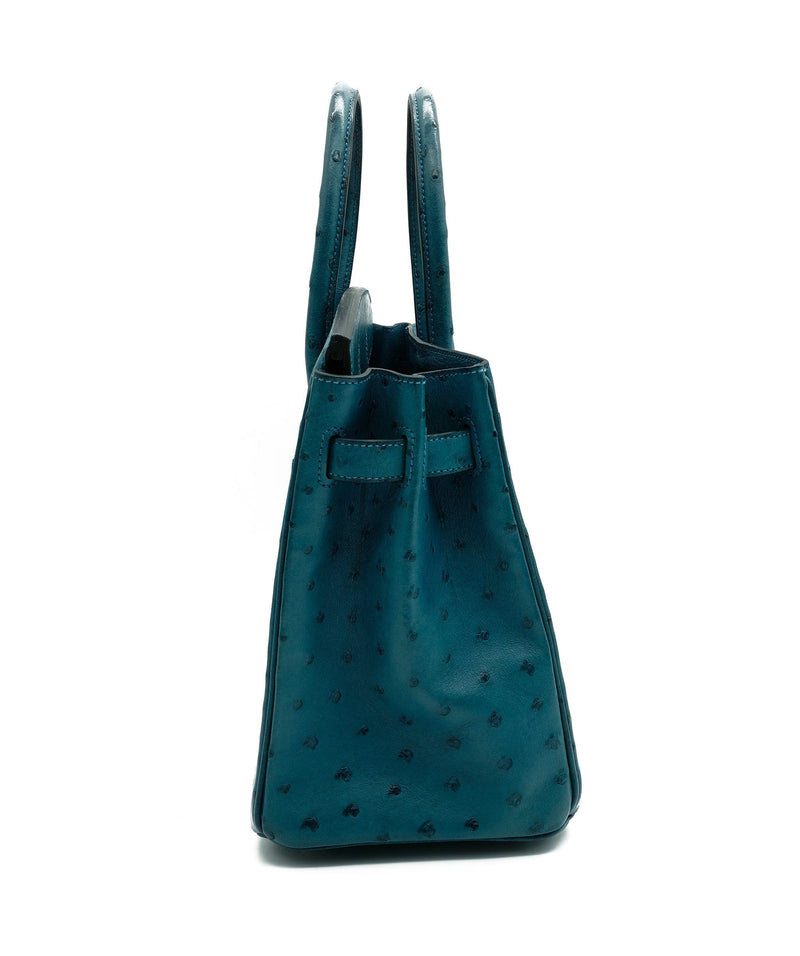 Hermes Birkin Handbag Blue Ostrich with Palladium Hardware 30 Blue 1345181
