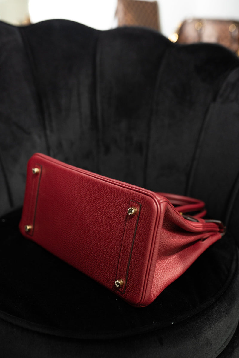 Hermès Birkin 30 Togo Leather Rouge Grenat À 2017