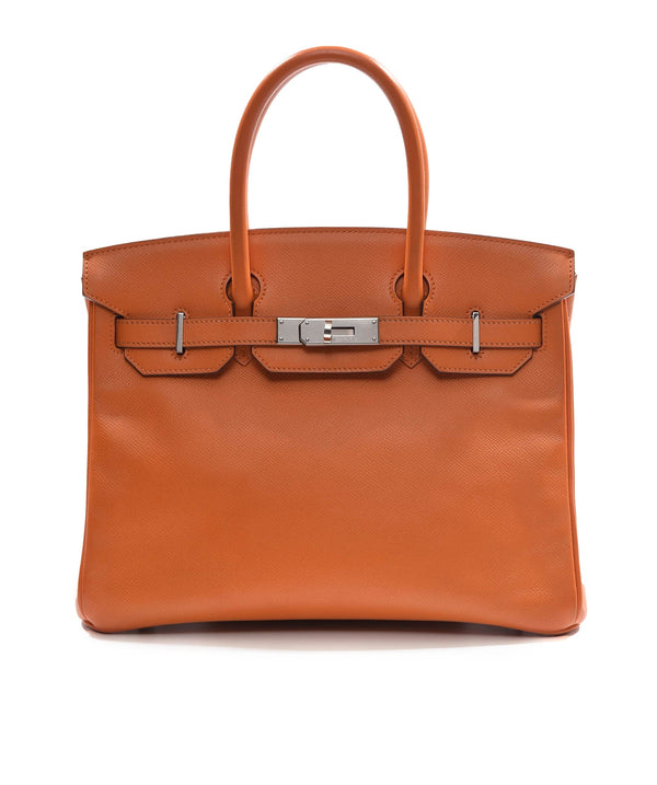 Hermès Hermes Birkin 30 Orange Epsom PHW #N SKL1145