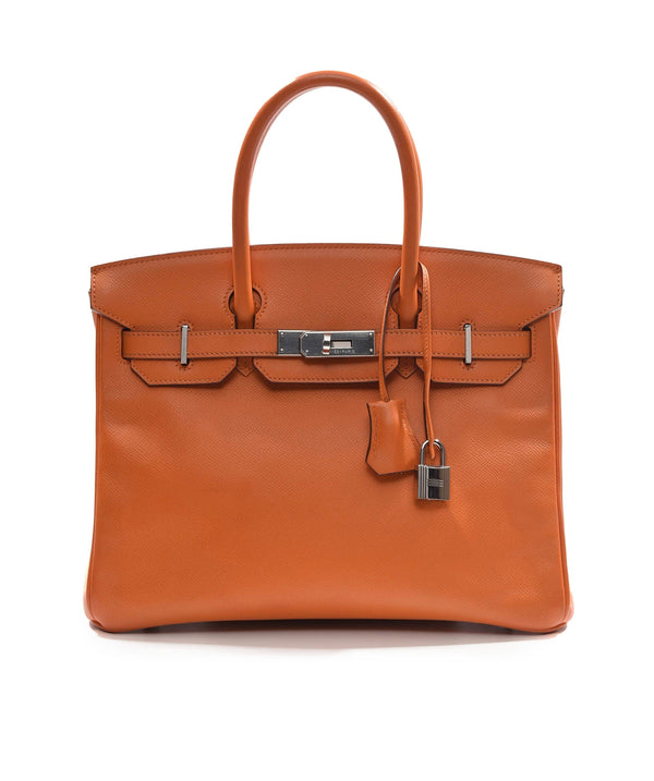 Hermès Hermes Birkin 30 Orange Epsom PHW #N SKL1145