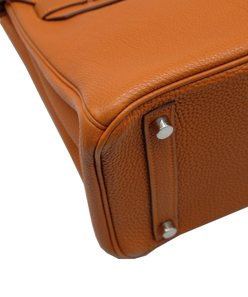 Hermès Birkin 30 Orange Feu Togo Leather Gold Hardware Handbag Bag