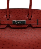 Hermès Hermes Birkin 30 Ostrich Rouge Vif PHW RJC1181