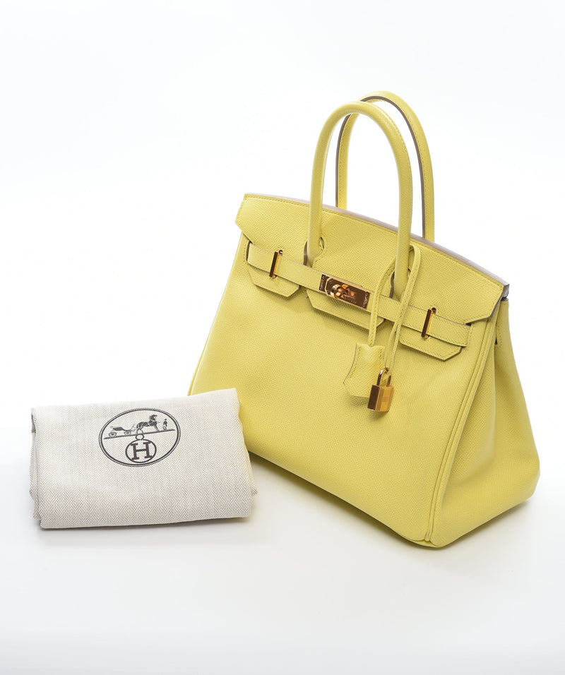 Hermes Birkin 35 Soufre GHW Gold 2013 New Color-Lime yellow- kelly