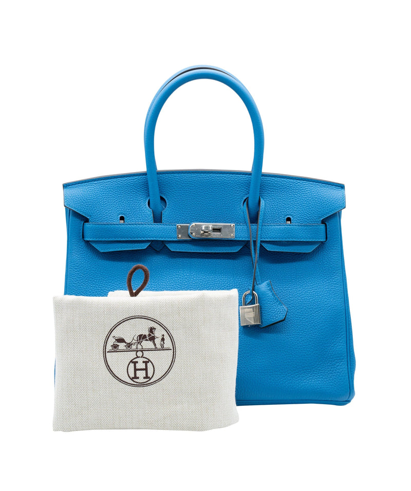 Hermès Hermes Birkin 30 Verso Blue Zanzibar / Malacite PHW #A SKL1438