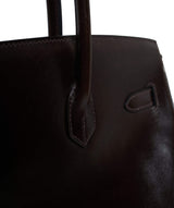 Hermès Hermes Birkin 35 Box Leather Chocolate  - ADL1159