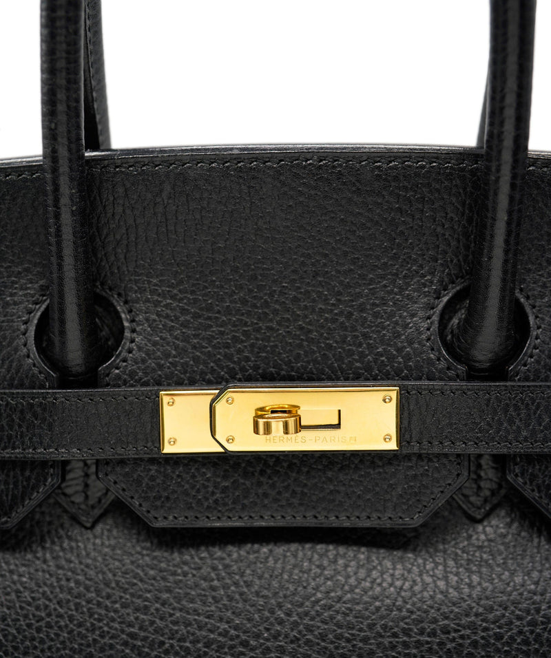 Hermes Ardennes Leather 35 Birkin Bag Black