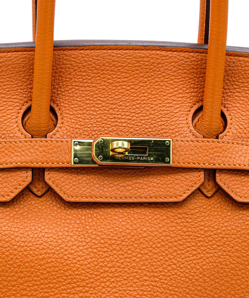 Hermes Birkin 35 Handbag Orange Togo Vintage Gold – Timeless Vintage Company