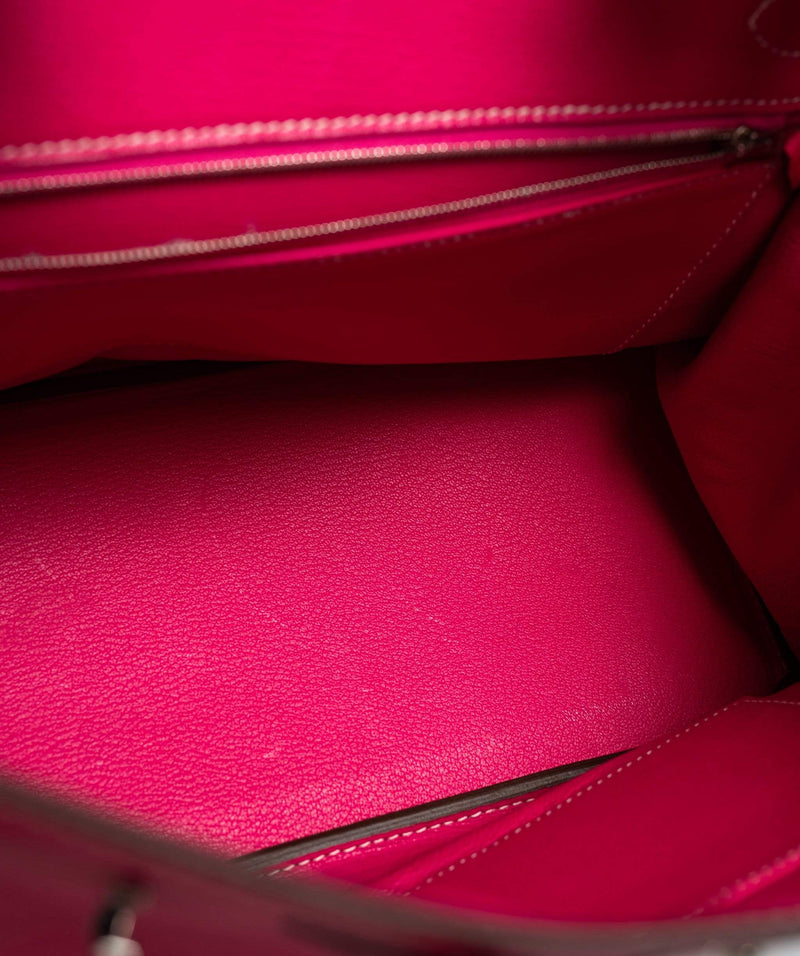 Hermès Birkin Bag 30cm Verso in Rose Tyrien Pink Epsom Leather with Pa –  Sellier