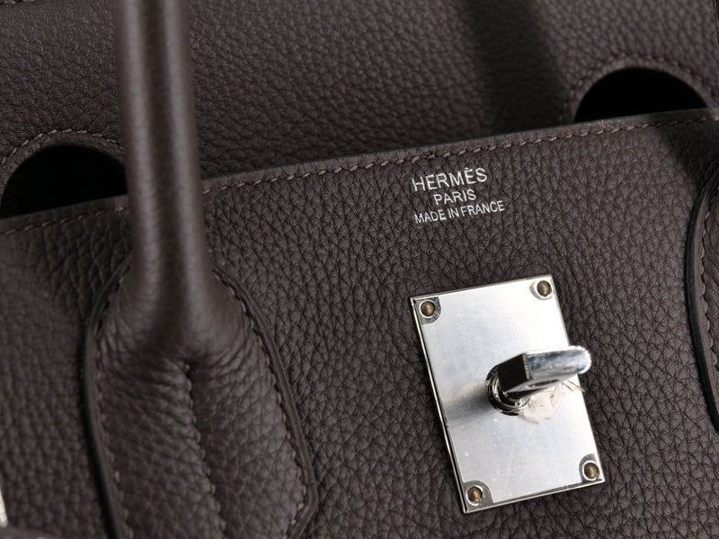 Hermes 45cm Black Ardennes Leather & Toile Ulysses HAC Birkin Bag, Lot  #58164