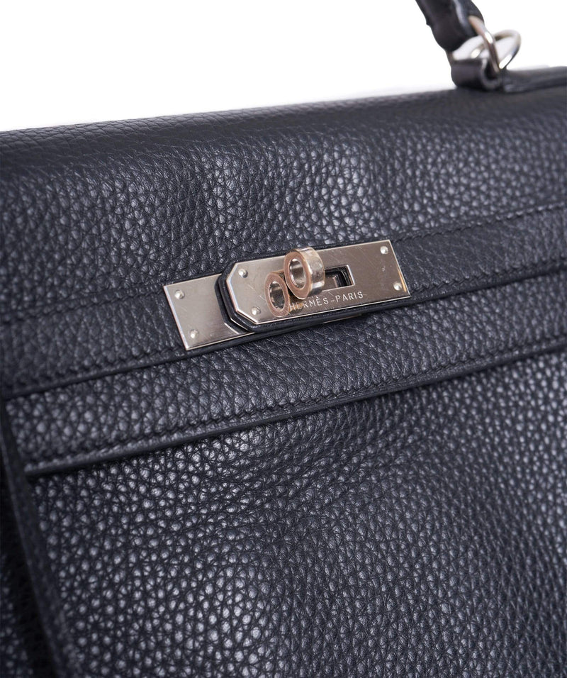 Hermès Hermes Black Clemence Leather Kelly 35 PHW - AGL1200