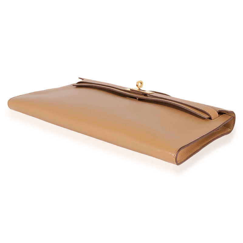 Hermes Kelly Cut Clutch Black Swift Gold Hardware