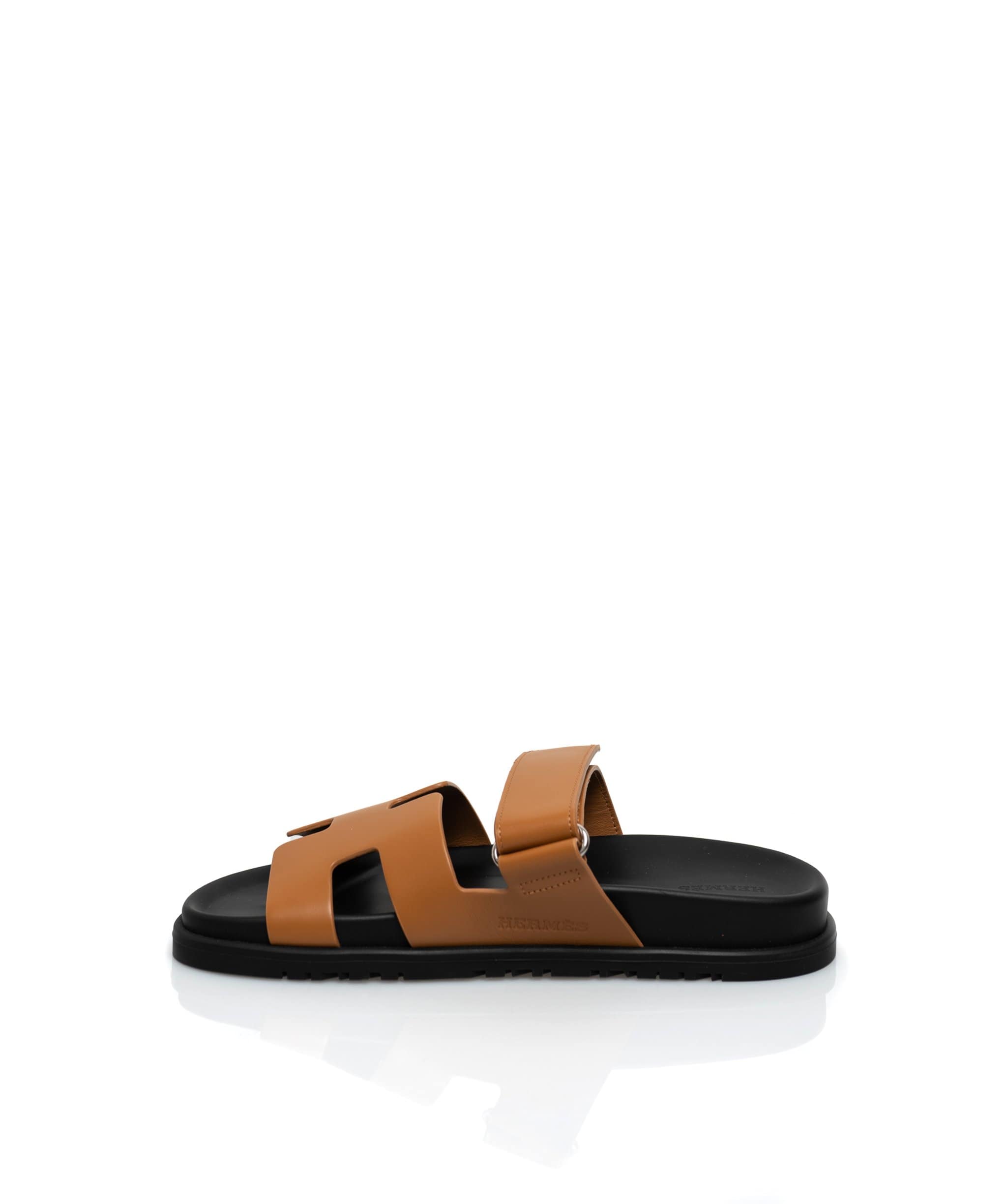 Hermès Hermes Chypre Gold Leather 38.5 Sandals - ADL1394