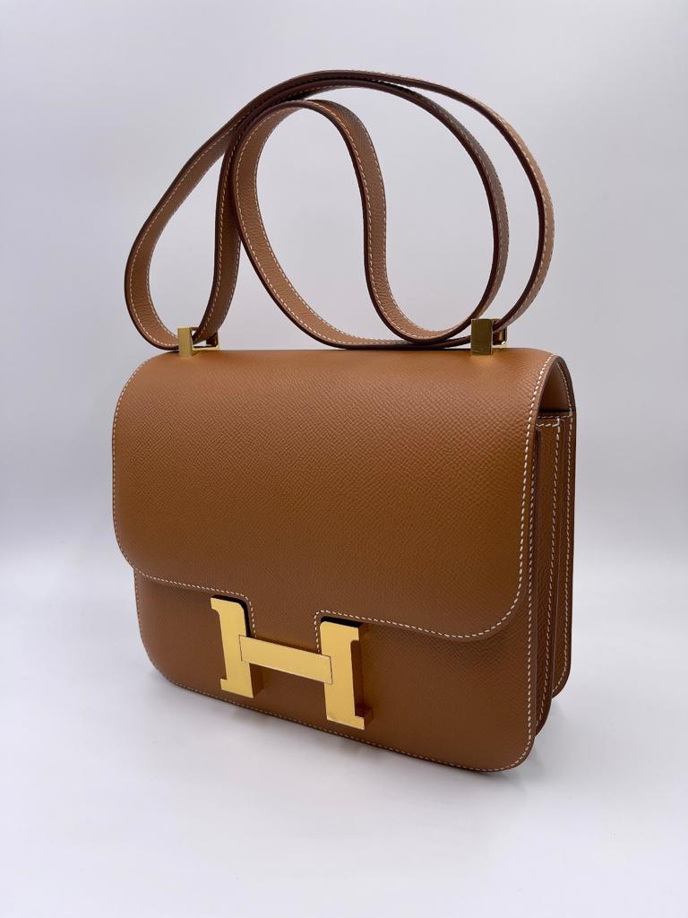 Hermes Constance Epsom Chai Color Gold Hardware GHW 24m Full Handmade -  lushenticbags
