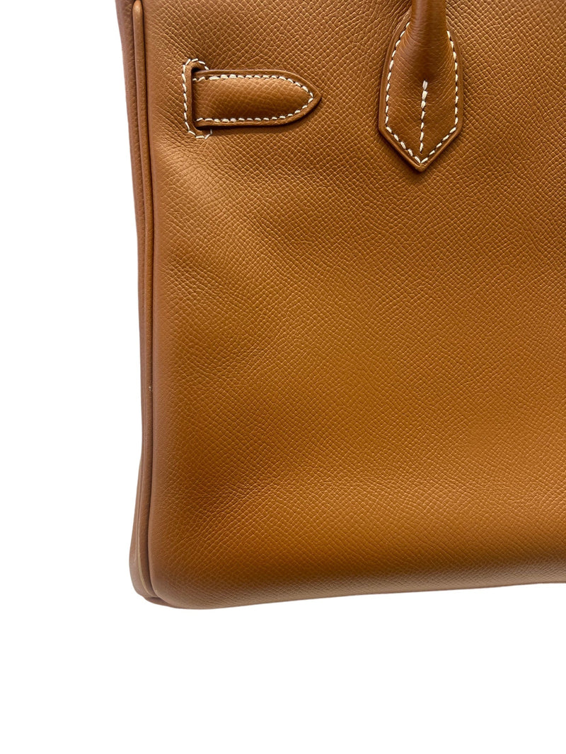 Hermes Brown Epsom Leather Gold Hardware Birkin 30 Bag Hermes