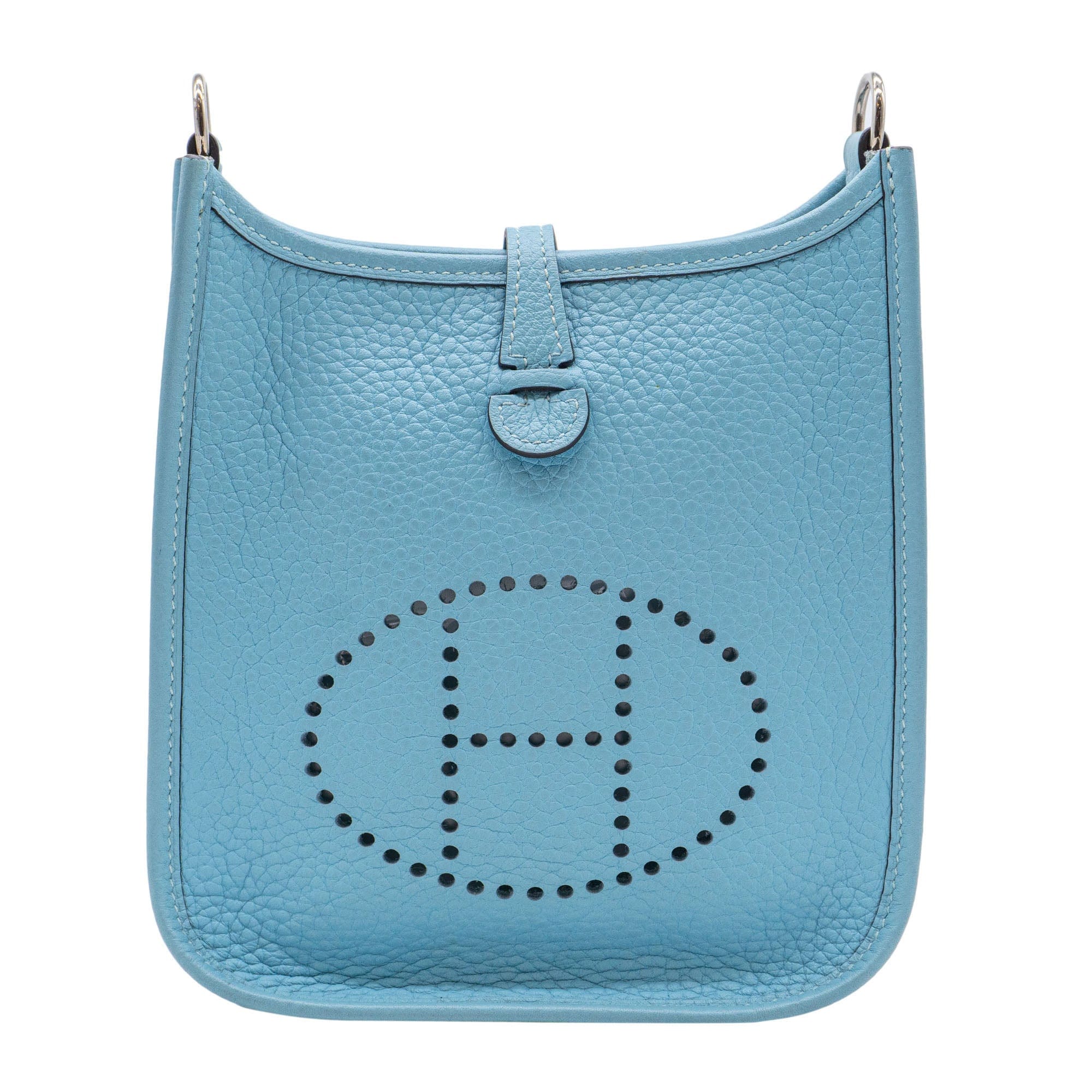 Hermès HERMÈS Evelyne Mini Blue Atoll Clemence PHW #T