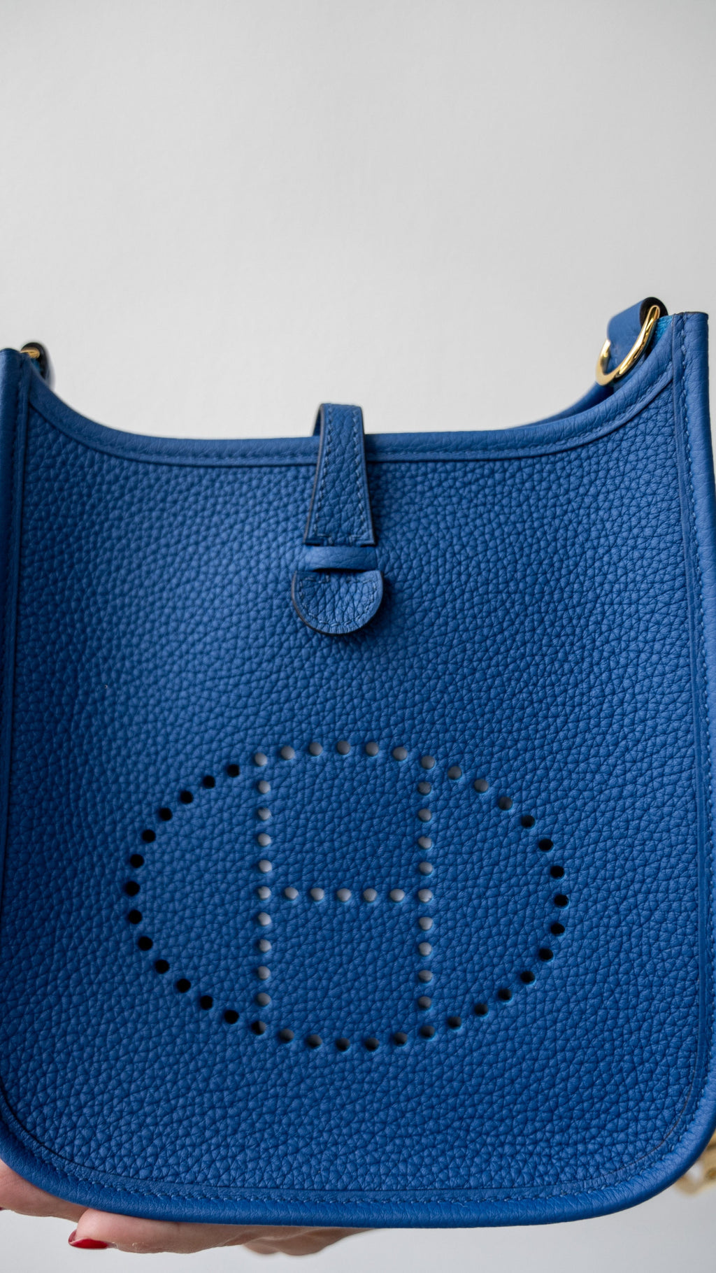 Hermès Evelyne TPM Light blue Leather ref.319468 - Joli Closet