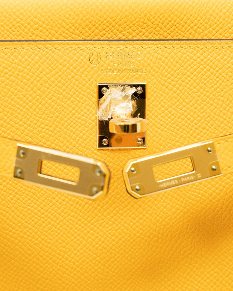 Hermes Kelly 28 Jaune Amber GHW