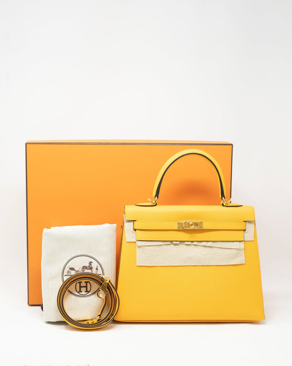 Hermes Jaune D'or + Gold HSS Sellier Epsom Kelly 25 Handbag - MAISON de LUXE