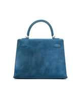 Hermès Hermes Kelly 25 Sellier Doblis Blue Thalassa PHW SKC1126