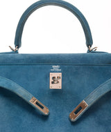 Hermès Hermes Kelly 25 Sellier Doblis Blue Thalassa PHW SKC1126