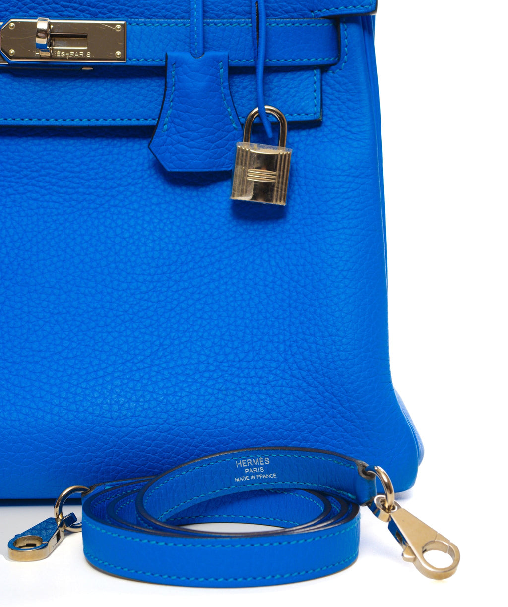 Hermès Birkin 40 Clemence Blue Hydra Bag