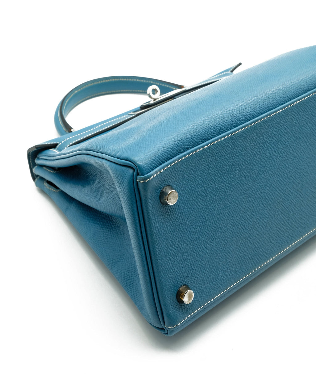 Hermes Mini Kelly I Bag CC75 Blue Jean Epsom SHW