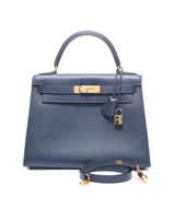 Hermès Hermes Kelly 28 Blue Marine Epsom Ghw #B SKL1205