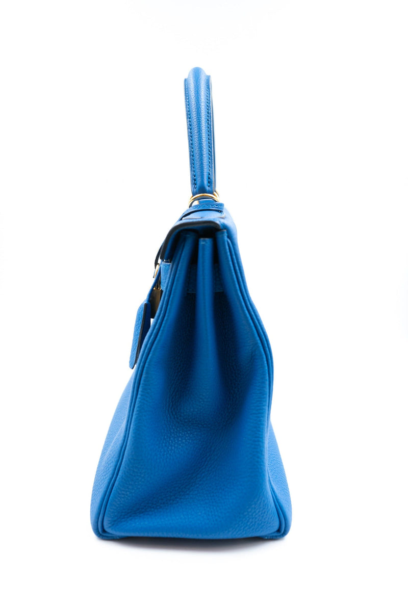 Hermès Kelly 28 Blue Atoll - Togo Leather PHW