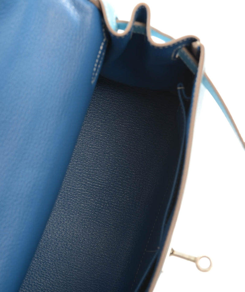 Hermès Kelly 20 Mini Sellier Epsom Blue Celeste PHW - Kaialux