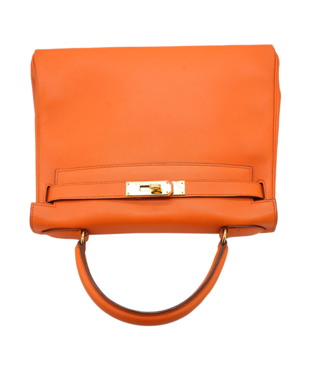 Orange Vinyl Hermès Kelly Handbag