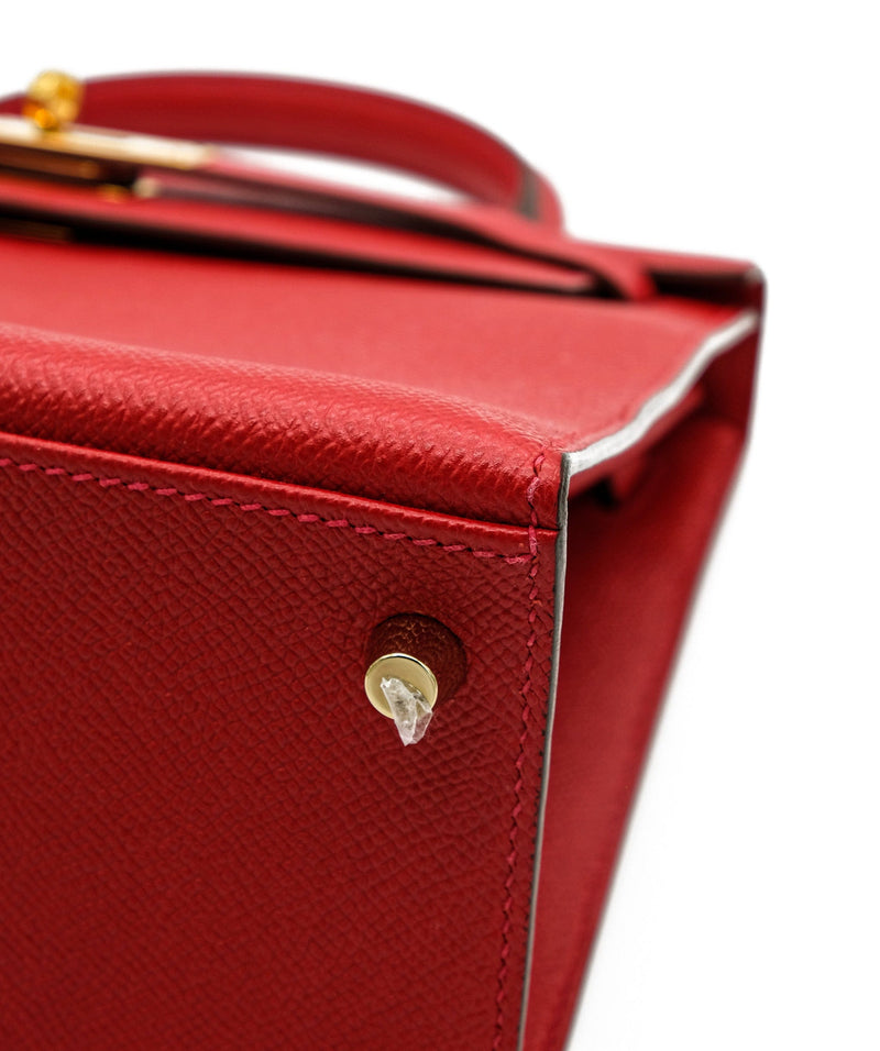 Hermes Kelly 28 Sellier Rouge Casaque Red Epsom Gold Hardware Shoulder –  Lux Addicts