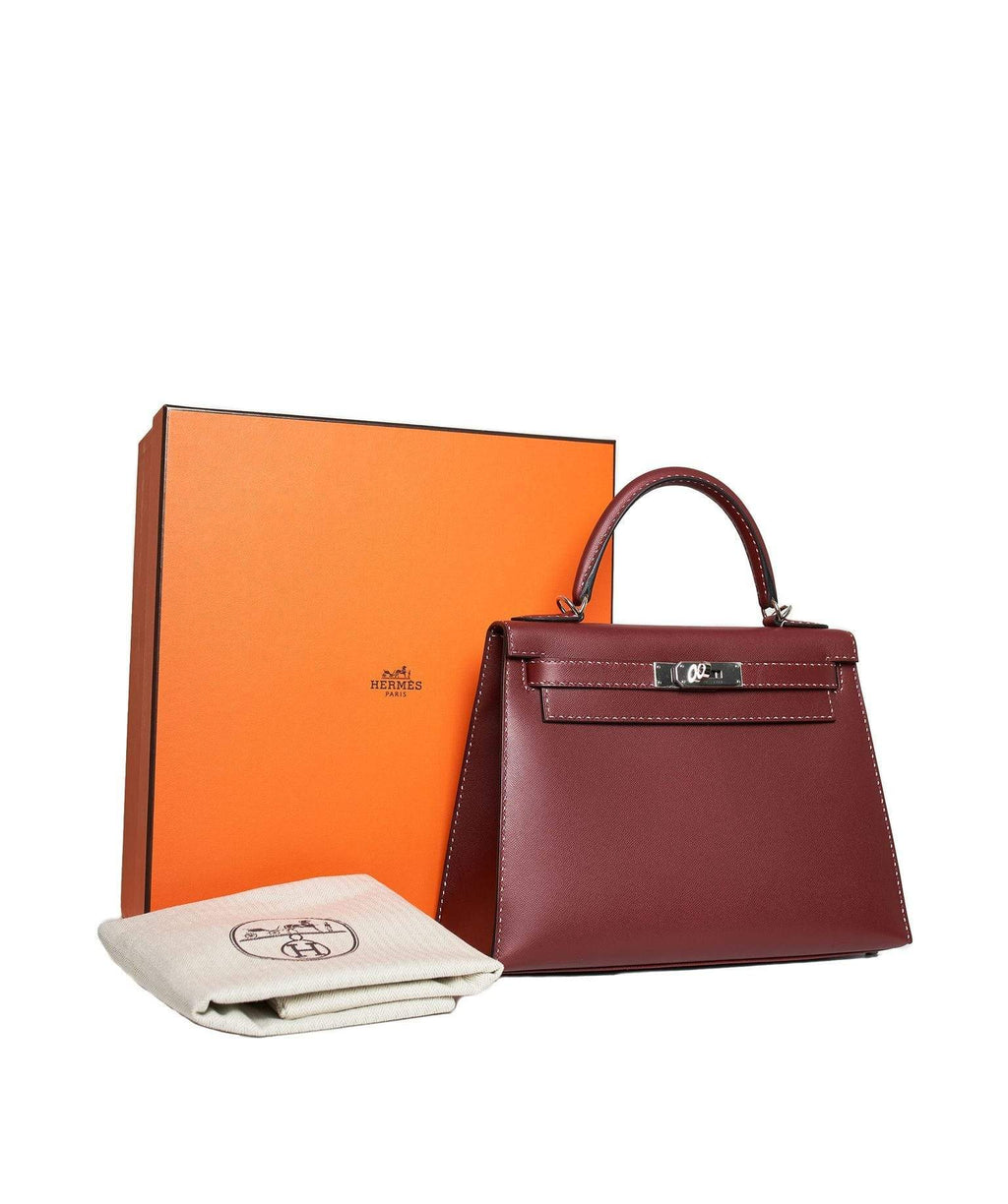 Hermes Kelly Sellier 28 Rouge H Epsom Palladium Hardware – Madison Avenue  Couture