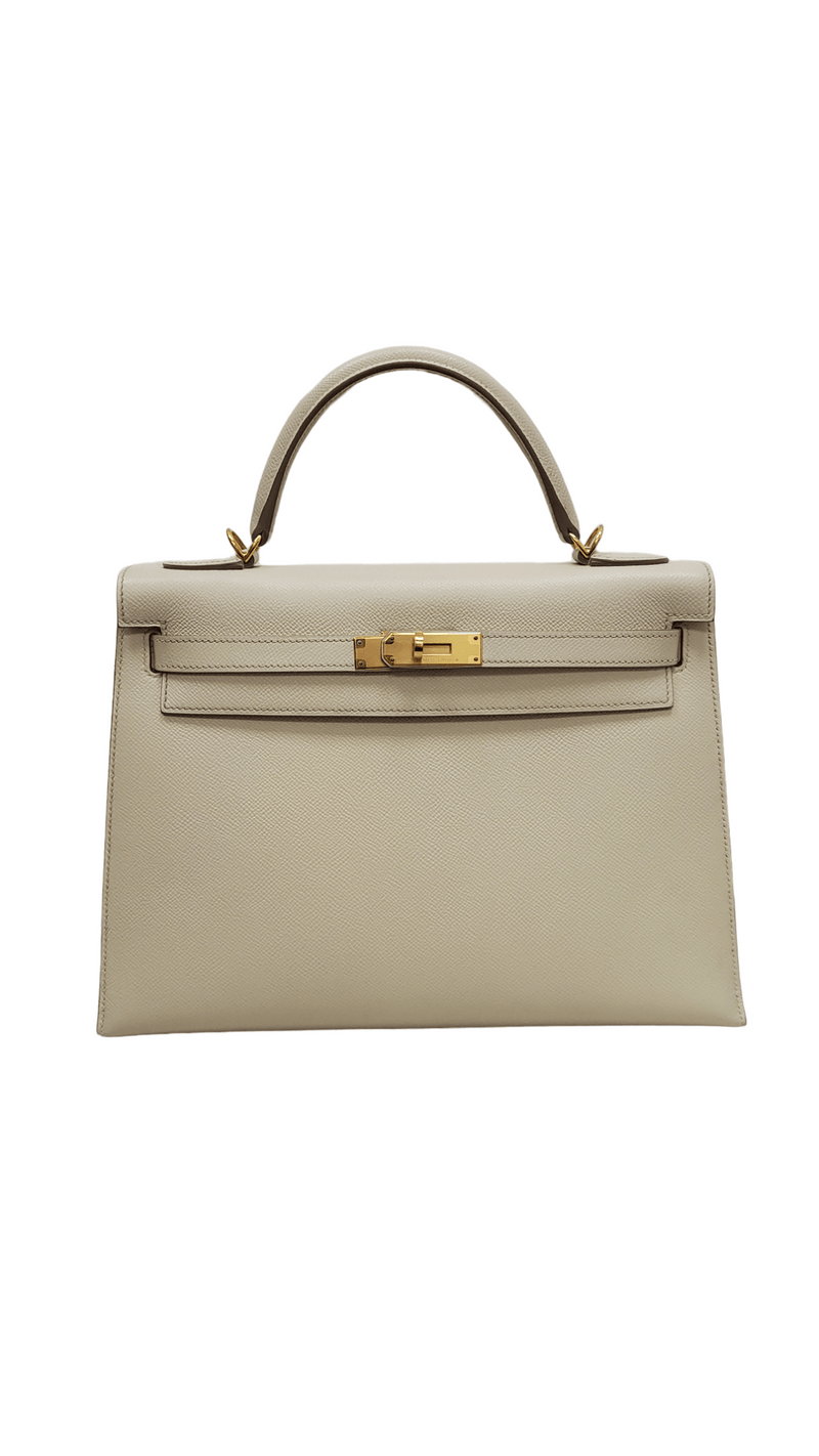 Birkin Sellier 25 Epsom Craie