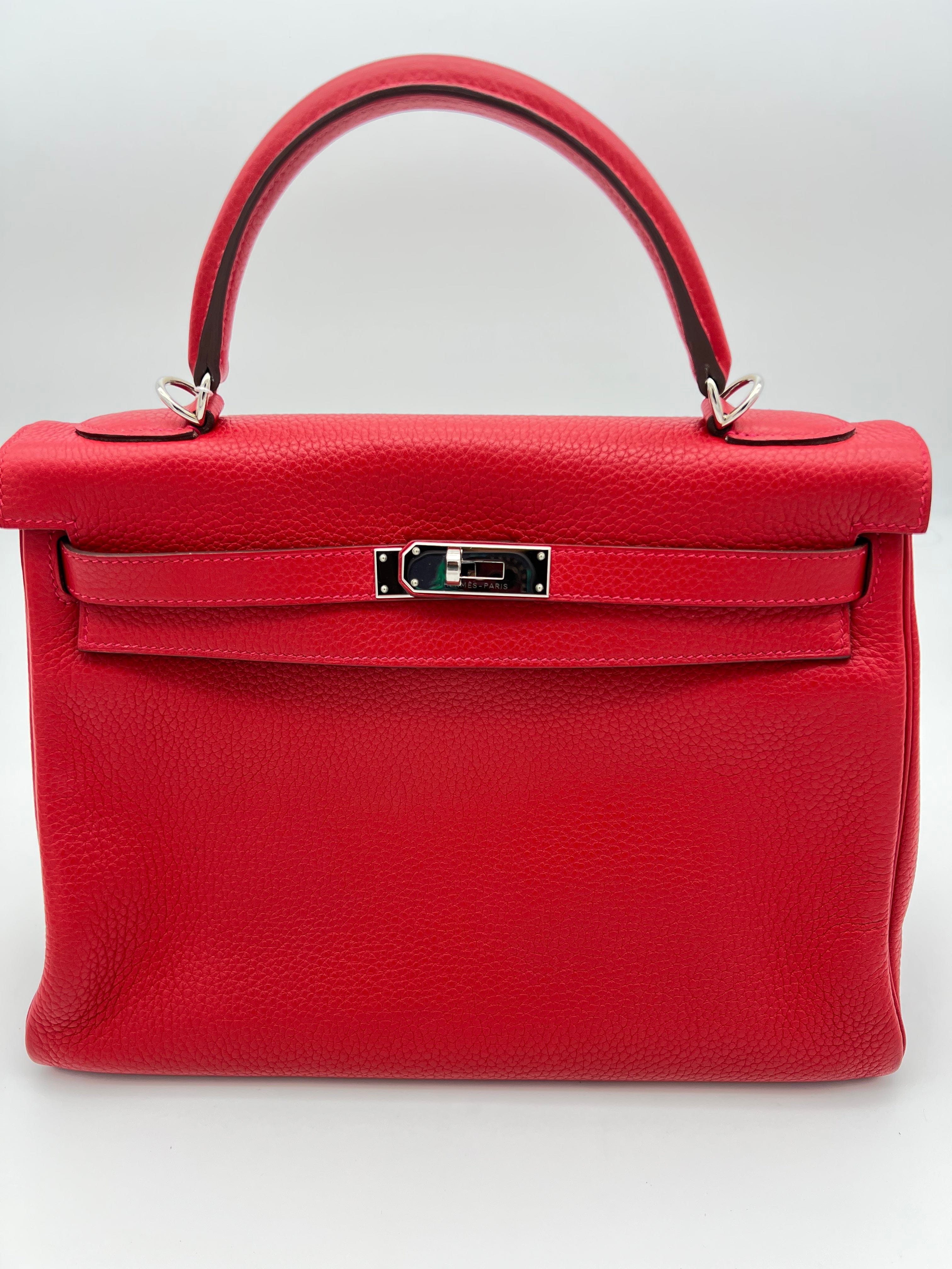 Hermès Hermes Kelly 32 Rouge Casaque Clemence PHW #T SKL1261