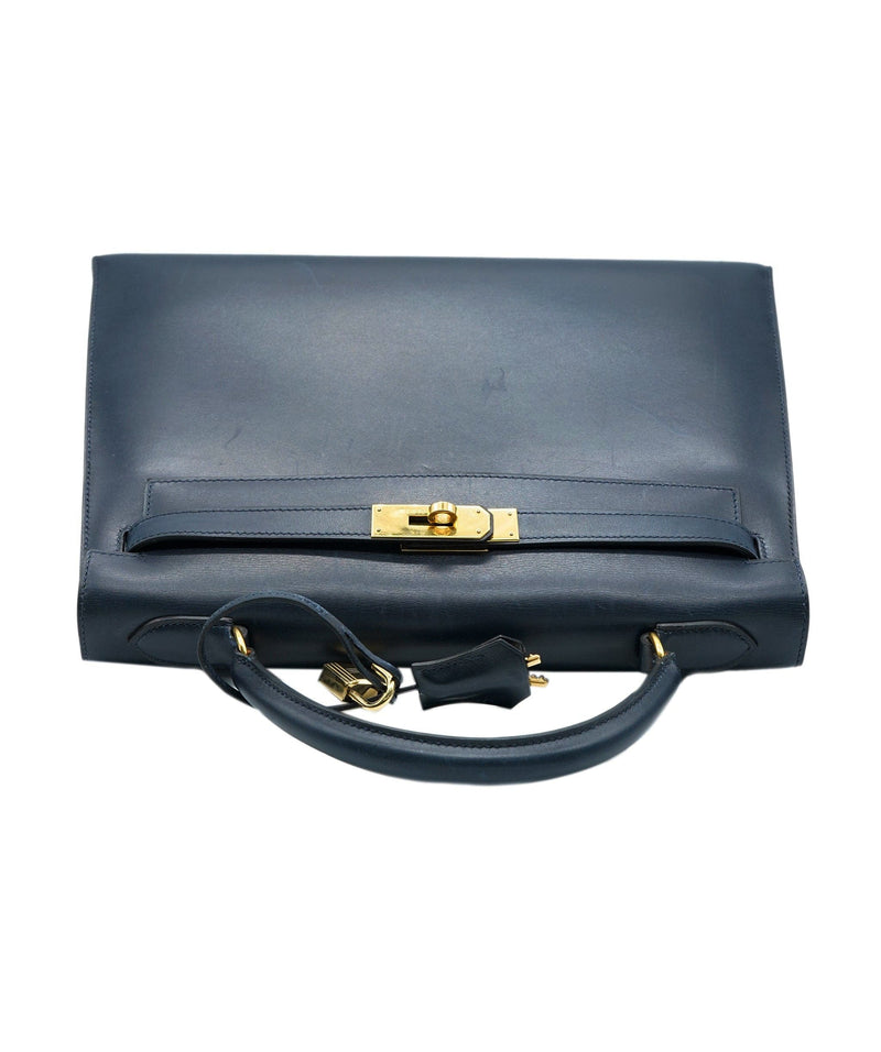 Hermès Kelly 32 Sellier Navy Box Calf ASL6503 – LuxuryPromise