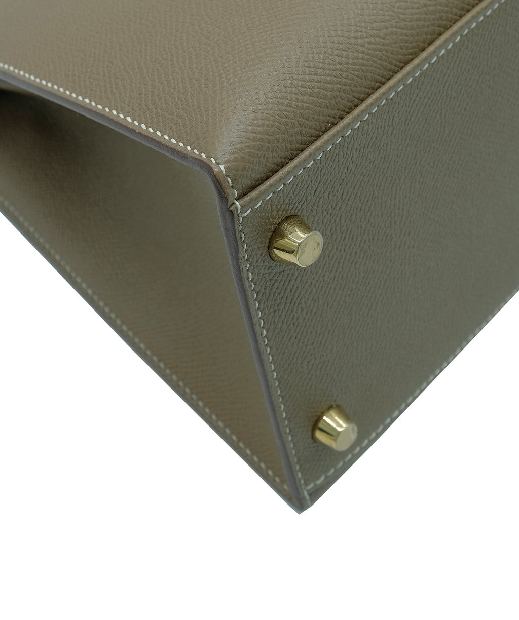 Hermes Etoupe Epsom Leather Gold Hardware Kelly 25 Bag – STYLISHTOP