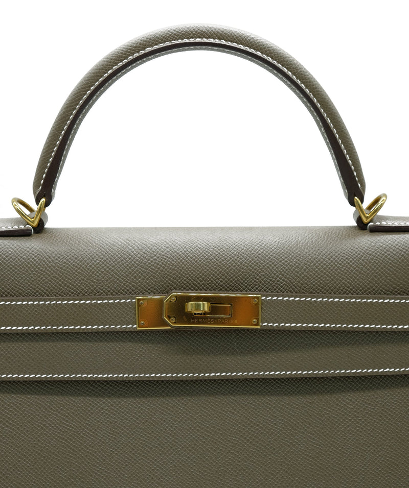 Hermès Epsom Kelly II Sellier 32 - Orange Handle Bags, Handbags - HER561336