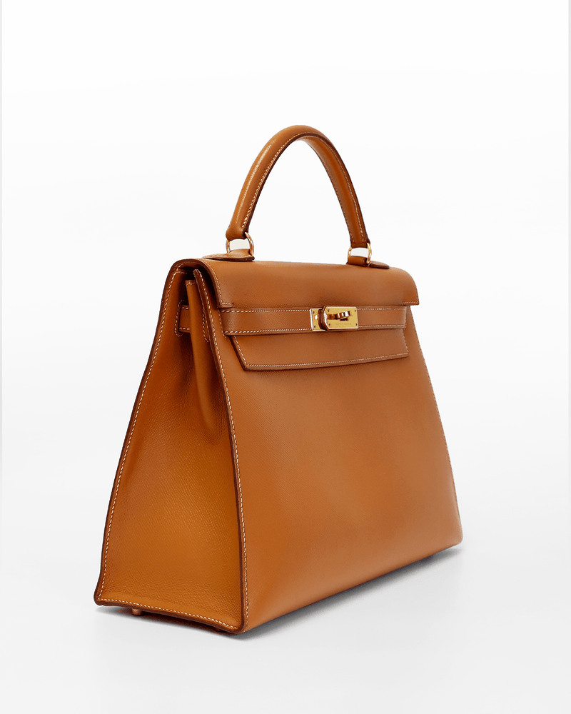 Hermes Kelly 32 Courchevel Naturel with GHW