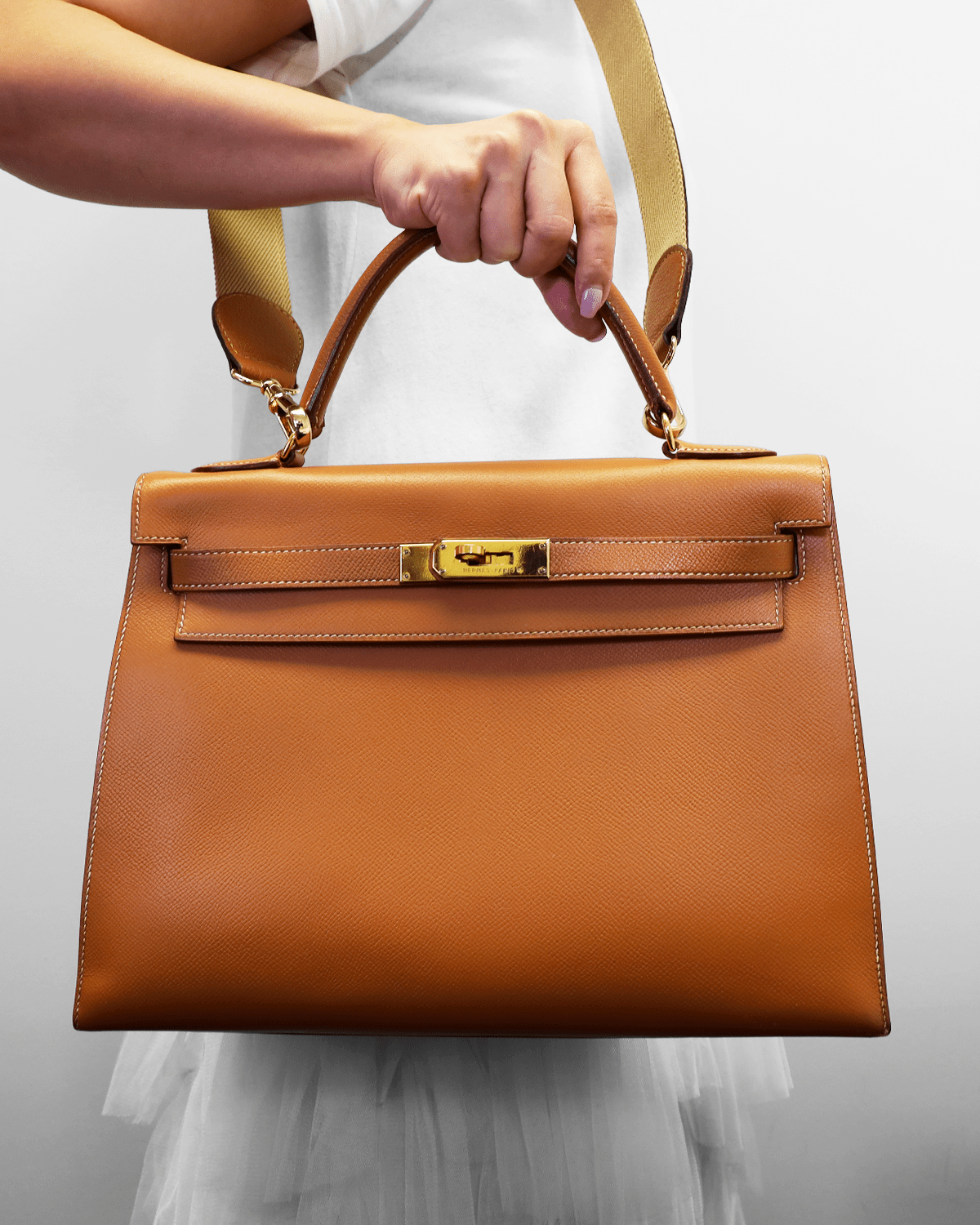 Hermes Kelly 32 Sellier Gold Courchevel GHW SKL1003 LuxuryPromise