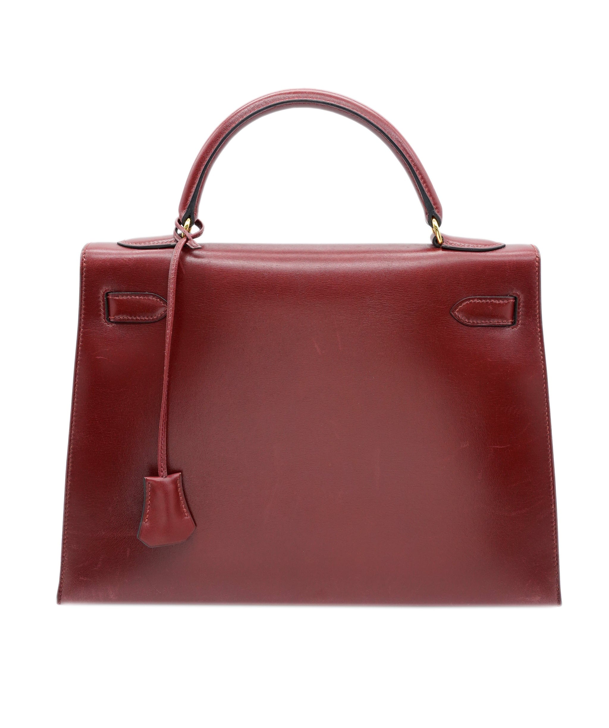 Hermès Hermès Kelly 32 Sellier Handbag Purse Rouge H Box Calf ASL6502