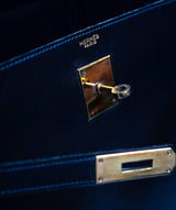 Hermès Hermes Kelly Box Leather Navy 32cm  - ADL1385