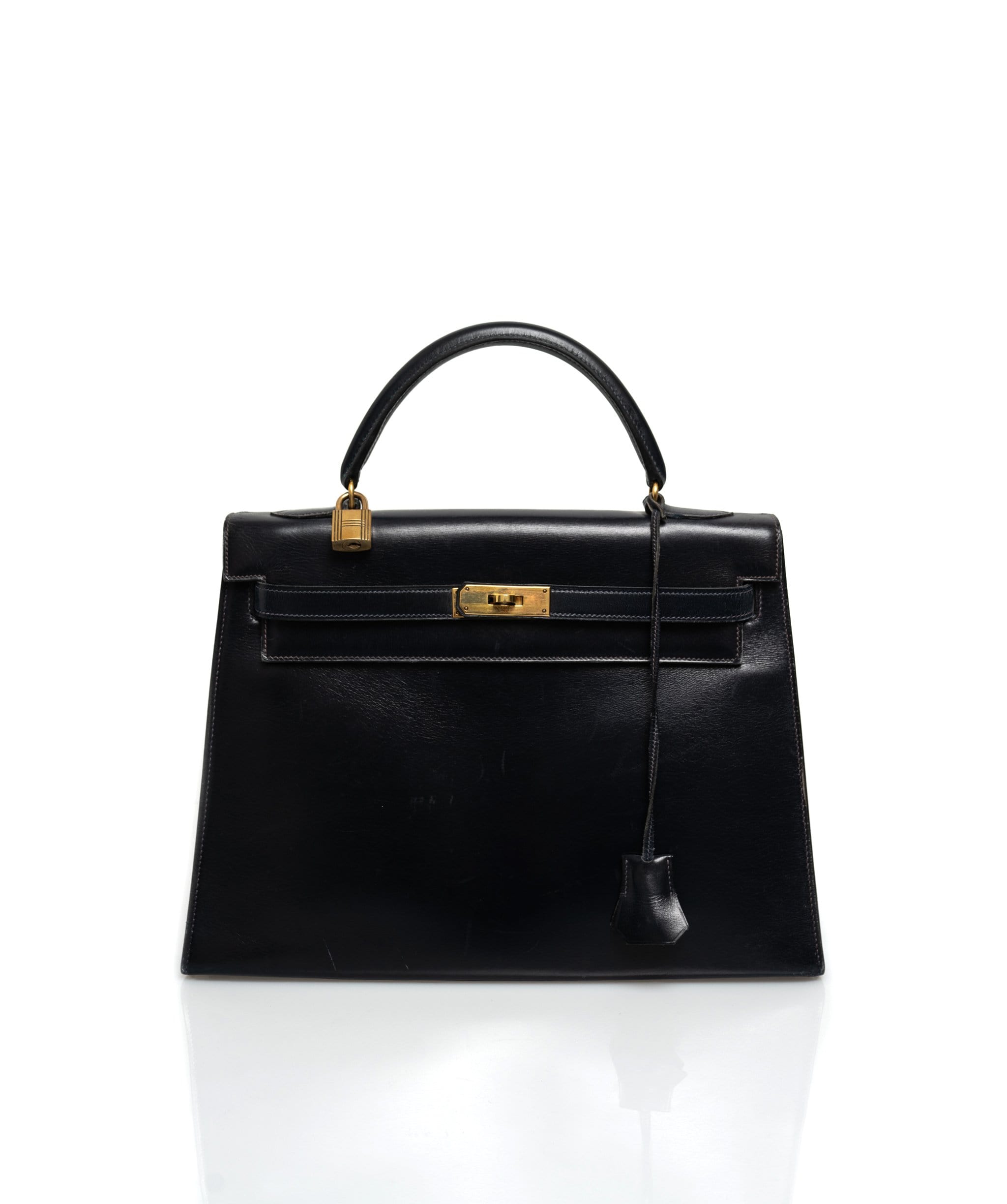 Hermès Hermes Kelly Box Leather Navy 32cm  - ADL1385