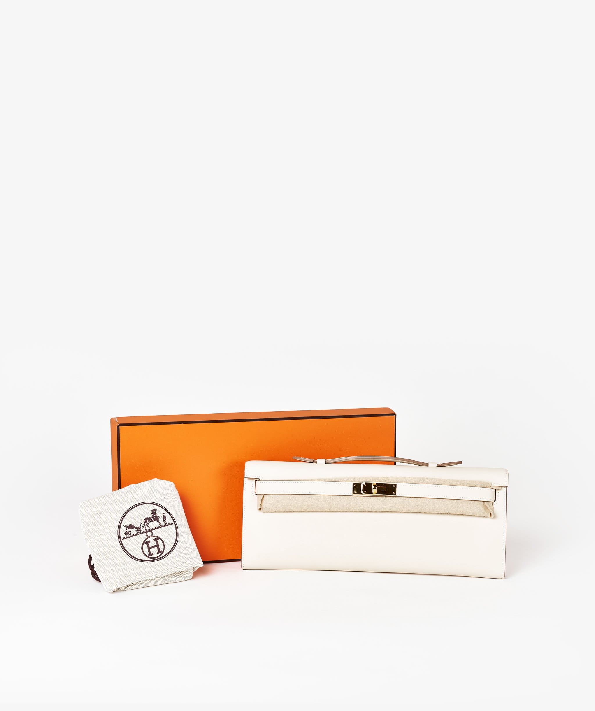 Hermes Hermes Kelly Cut Clutch Craie Swift Leather GHW