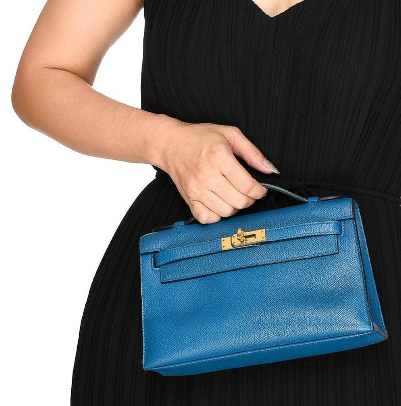 Hermès Epsom Pochette Green Waist Bag - Blue Waist Bags, Handbags