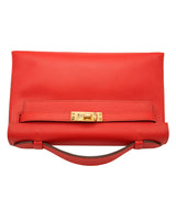 Hermès Hermes Kelly Pochette Rouge Tomate Epsom GHW #A SKL1435