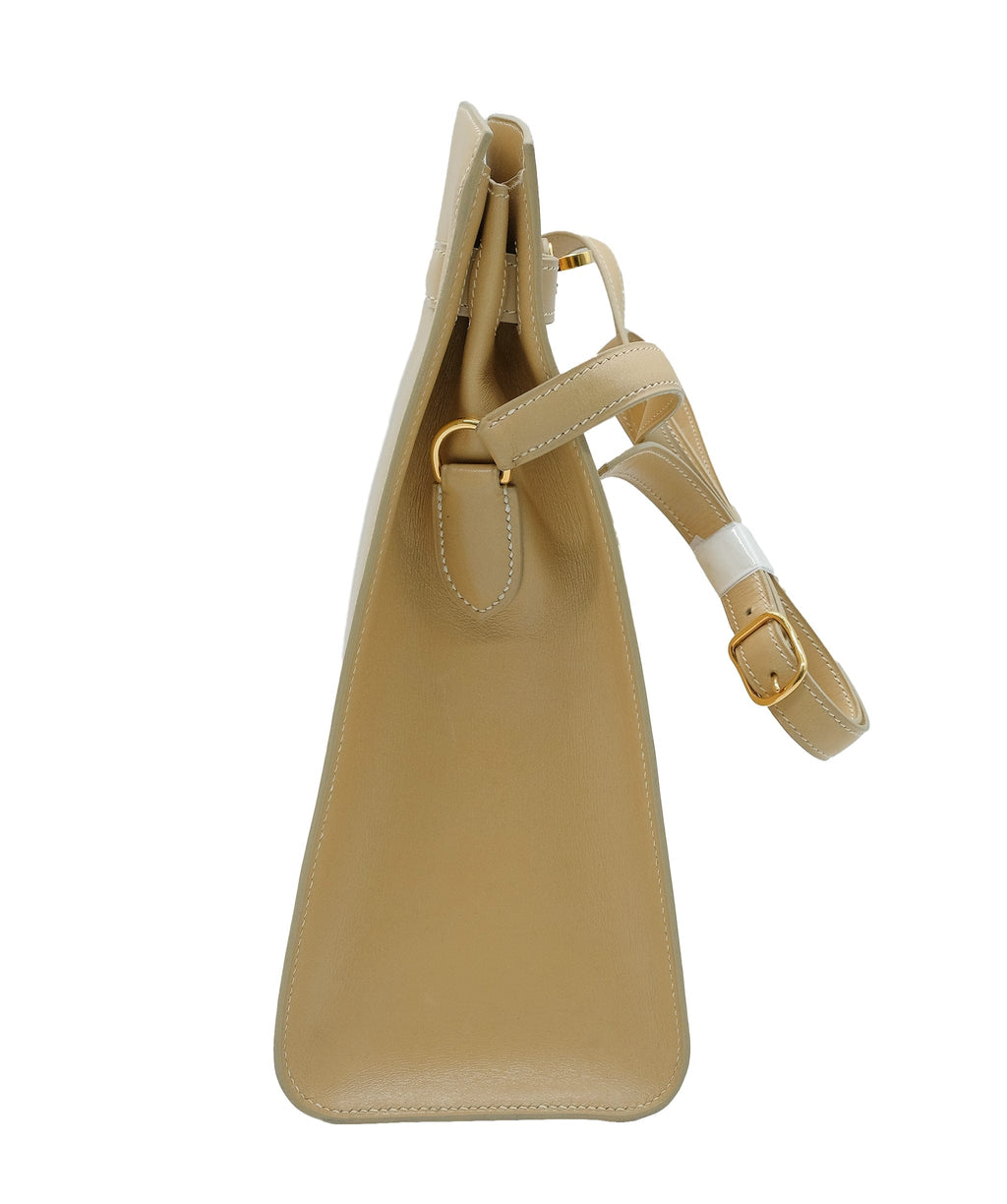 HERMES Kelly Sport MM Shoulder Bag Box Calf Beige Purse 90187780